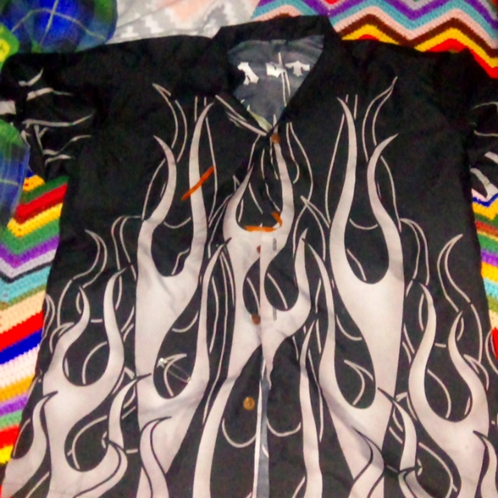 Flames button up shirt